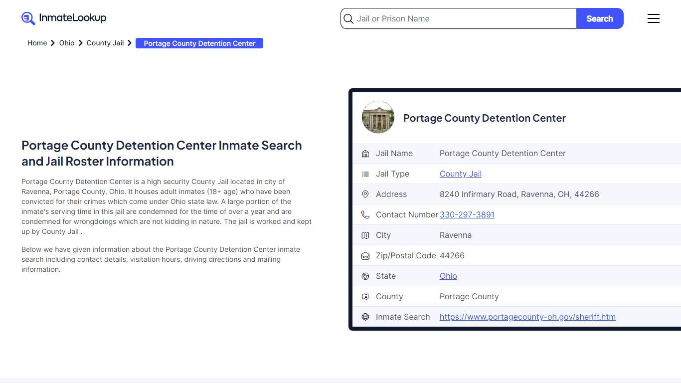 Portage County Detention Center Inmate Search - Inmate Lookup